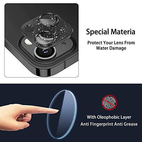 Niboow Camera Lens Protectors for iPhone 14/14 Plus, Aluminum Alloy 9H Tempered Glass Anti Scratch Camera Cover - Image 3