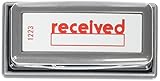 Xstamper 1223 Receved with Space for Initial or Date, Pre Inked Laser Engraved Rubber Stamp, Red Ink, Impression Size: 1/2