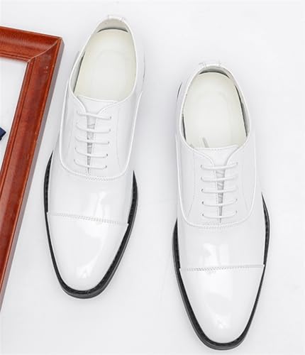Men's Patent Leather Oxfords Casual Shoes Dress Formal Leather Cap Toe Derby Shoes Lace Up Walking Fashion Low-top Leather Shoes for Wedding Prom Business3