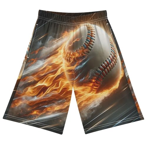 ALAZA Baseball Flying Funny Pajama Shorts Sleep Shorts Pant Lounge Pajama Bottoms Elastic Waist with Pockets