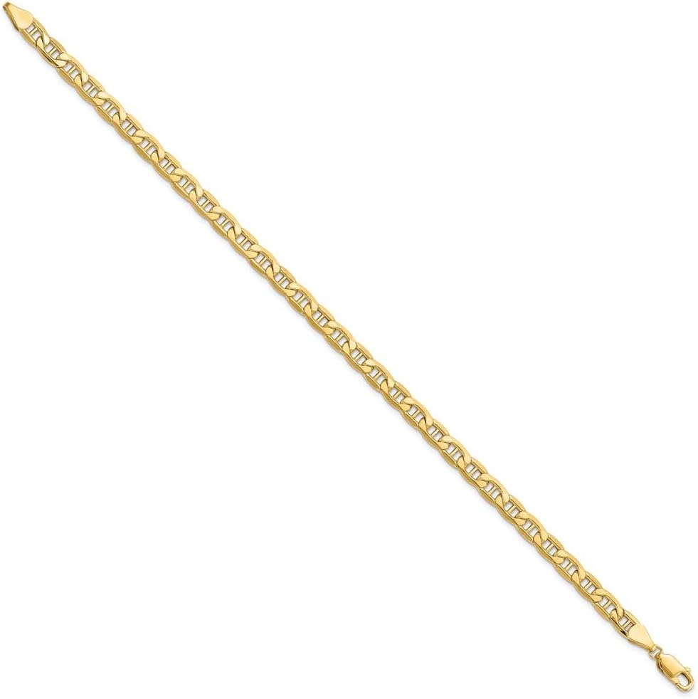 IceCarats 14K Yellow Gold 5.5mm Thick Mariner Chain Link Bracelet, Polished