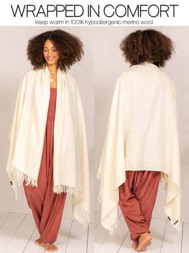 likemary Pashmina Shawls and Wraps - Large Merino Wool Blanket Scarf for Women - Handmade Travel, Meditation & Festival Wrap2