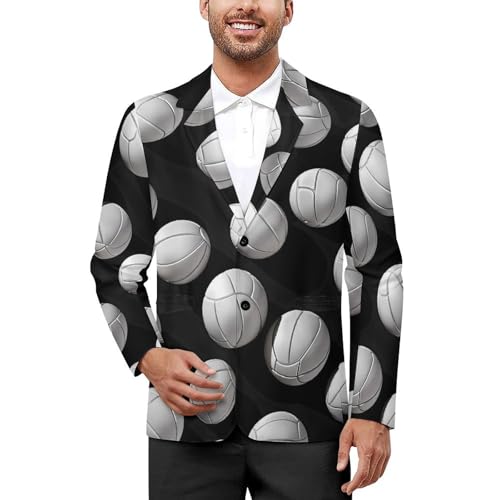 Sport Volleyball Mens Casual Blazer Button Suit Jacket Lightweight Sport Coat for Work Business