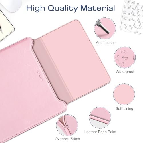 Image of Fintie Sleeve Case for MacBook Neo 13 inch, Air 13.6 /13.3 inch, Pro 13 inch | Other Up to 13 inch Laptop Tablet, Slim Bag Cover with Stand, Synthetic Leather, Magnetic Closure, Blush