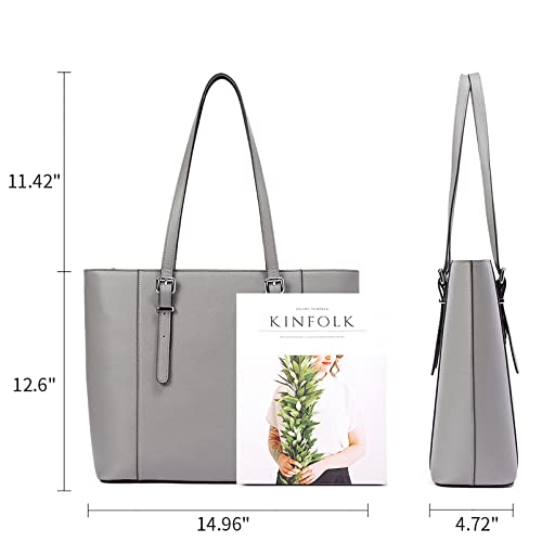 Image of Telena Laptop Tote Bag for Women, 15.6 Inch Shoulder Tote Bag Leather Briefcase for Women, Large Capacity Handbag Bags | 15.6 Inch