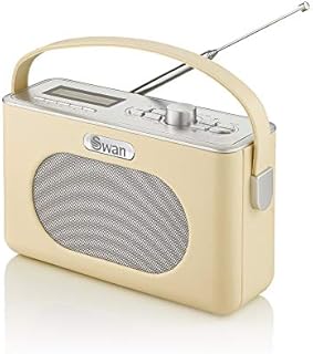 Swan Green Retro Radio, 3W Power Output, 24 Hour Auto Adjusting Clock, Auto/Manual Scan, 20+ Pre-set Stations, 3.5mm Headphone Jack, Digital DAB & FM Radio, SRA43010GN