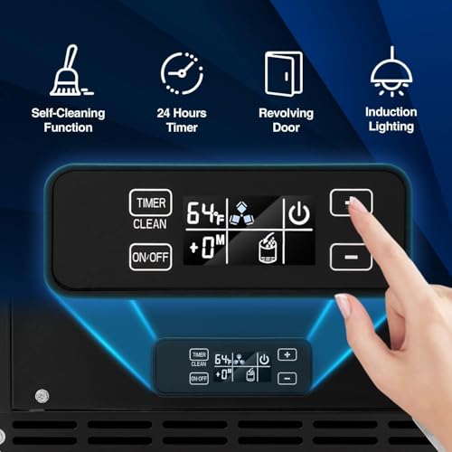 Image of Kismile Under Counter Ice Maker, 80 lbs /Day, 40 Cubes in 15 Mins, Black | Built-In Drain Pump, 24H Timer, Self-Cleaning, 3 Ice Thicknesses and LCD Control for Bars, Cafes, Restaurants and Office Use