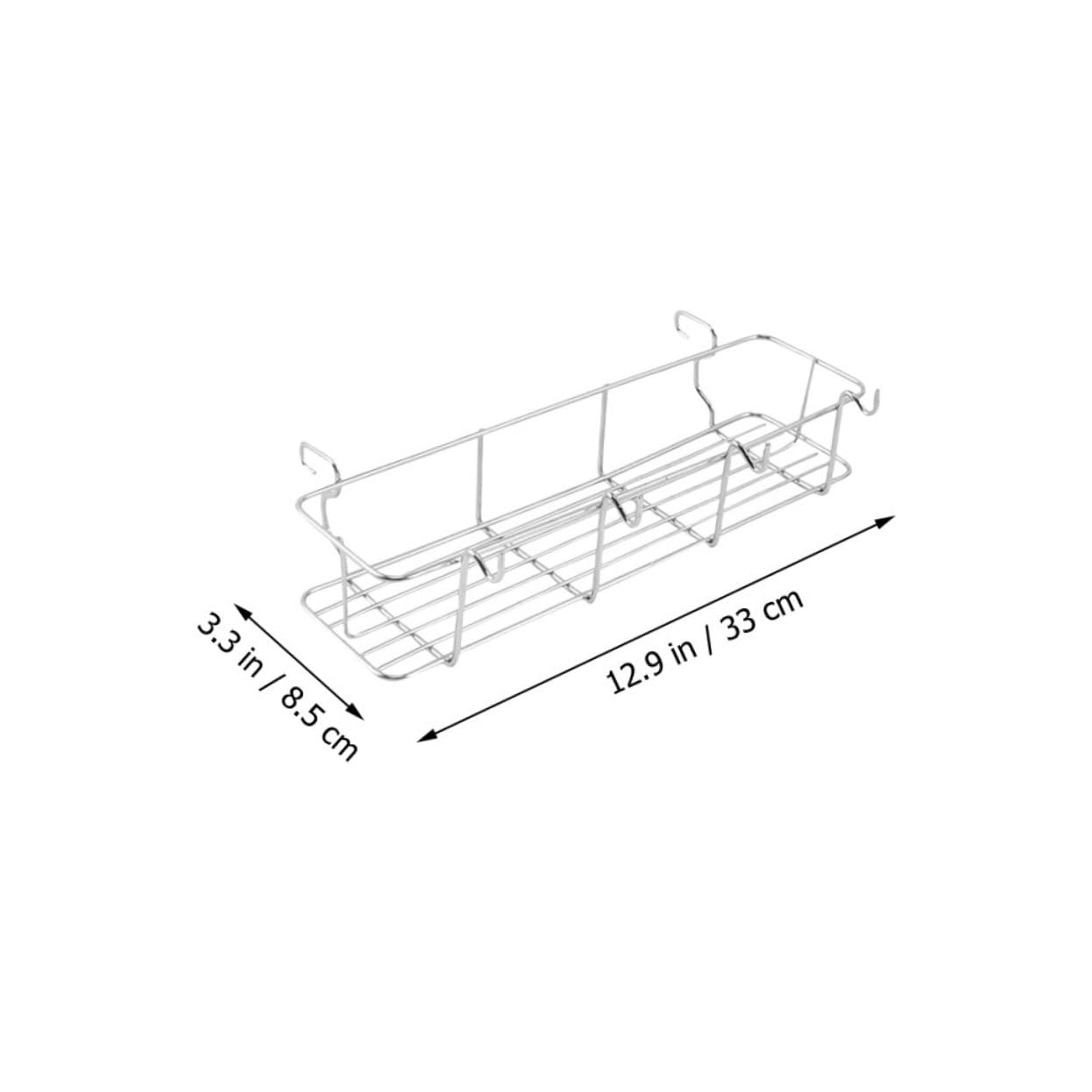 HEMOTON 2Pcs Outdoor Stainless Steel Grill Side Spice Basket Hanging Organizer for Seasoning Storage Easy to Install and Remove for Barbecue Picnic and Camping