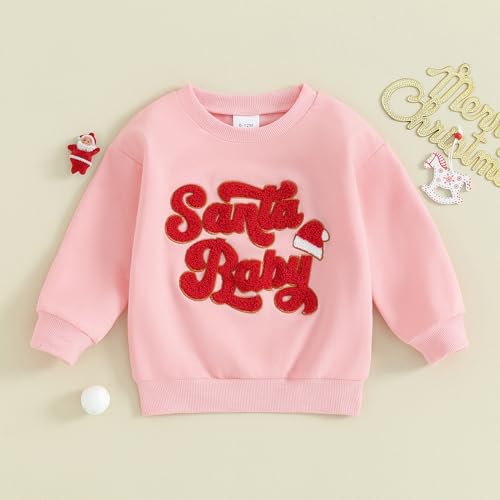 Hnyenmcko Toddler Baby Boy Girl Christmas Outfit Santa Long Sleeve Crewneck Sweatshirt Pullover Tops Baby Fall Clothes2