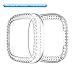 Bling Case Compatible with Fitbit Sense Case Cover PC Plating Protective Frame Protective Case with Rhinestone Diamond for Fitbit Sense Smartwatch (Clear)