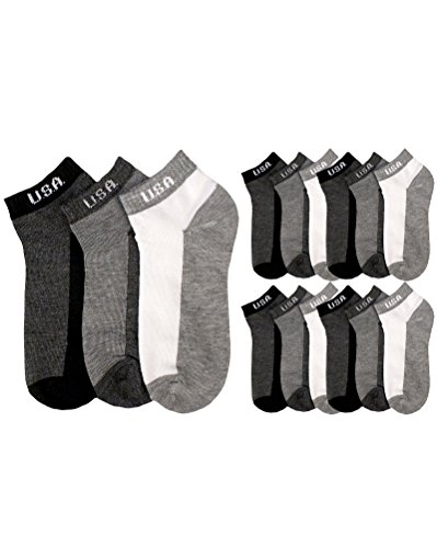 Image of ToBeInStyle Pack of 6 Printed & Solid Low Cut Ankle Socks - Kid's & Adults