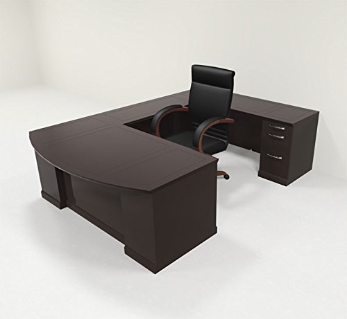 5pc Traditional Modern U Shaped Executive Office Desk Set RO-SOR-U2