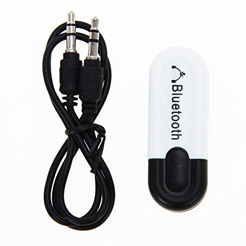 Hua Xin Adaptador de receptor de música Bluetooth de doble salida USB, 3,5 mm USB inalámbrico Bluetooth adaptador de música para coche estéreo de casa Cover