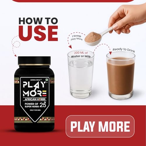 Image of PLAY MOR African Superherbs Herbal Powder | 150g Ayurvedic Wellness Blend for Vitality, Strength & Immunity | Powder for Stamina and Strength (PM-150G)