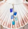 EcoSeaCo Avalon Pendant in Blues on a 16" Sterling Silver Cable Chain, Handmade Cultured Sea Glass Necklace #5