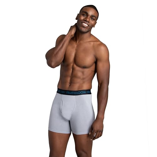 Fruit Of The Loom Mens Breathable Briefs, Moisture Wicking Underwear, Assorted Color Multipacks Boxer, Cotton Mesh - Black/Grey, Medium US - Thumbnail 5