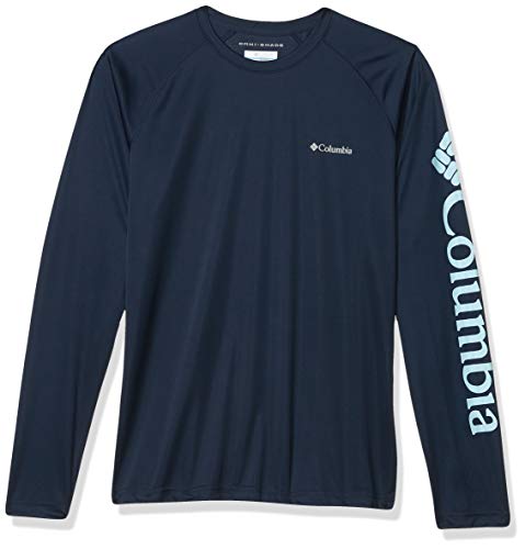 Columbia Men's Fork Stream Long Sleeve Shirt, Collegiate Navy/Sky Blue, Small
