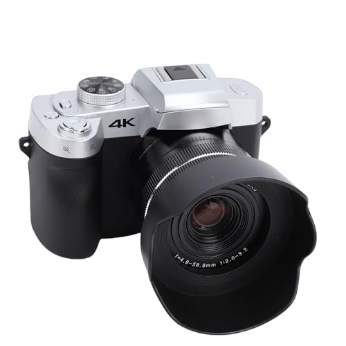 VBESTLIFE Cámara Digital 4K, Cámara de Vídeo FHD 75MP WiFi Vlog con Pantalla Abatible de 3'' 180°, Zoom óptico 12X, Punto de Enfoque Automático y Digital de Disparo