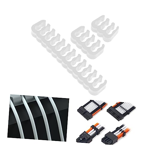 48 piezas organizador de cables de energía para debajo del escritorio, gestión de cables y pinza para cables miniatura 6