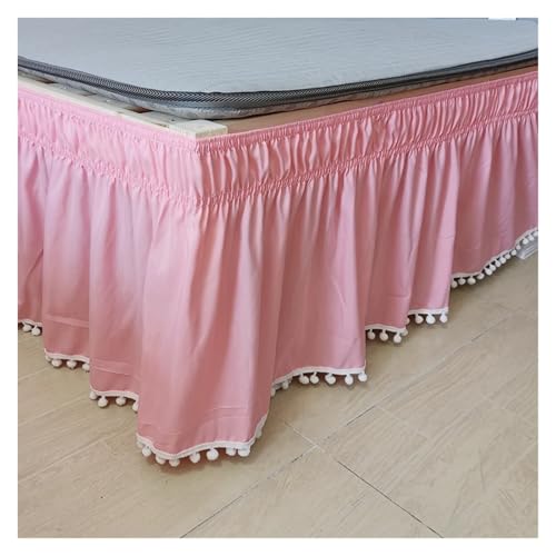 YGSGJSP Faldón de Cama Falda de Cama Envolvente, Falda de Cama elástica, tamaño Twin, Full, Queen, King, Altura 40cm(Pink,140x200x40cm)