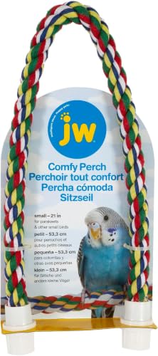 Image of JW Pet Comfy Perch for Birds Flexible Multi-Color Rope, Small - 21 inch Length (Pack of 12)