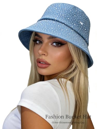 Sombrero tipo Bucket con pedrería para mujer miniatura 4