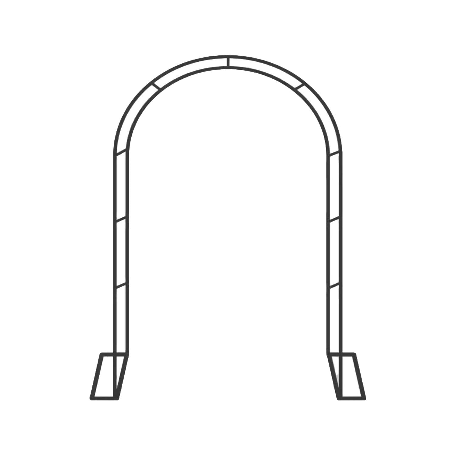 Pergolato da giardino in metallo, arco per matrimonio, per piante rampicanti, rose rampicanti, decorazione per feste nuziali, pergolato con base di supporto, arco per pergolato (nero, 180 x 220 x 40