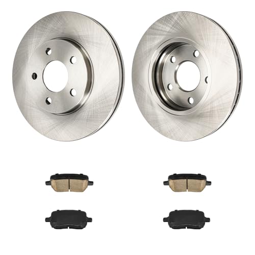 Image of KAX Front Brake Kit, OE Brake Rotors and Ceramic Brake Pads | Fits Chevrolet Malibu 2005-2007, Pontiac G6 2006-2007, Chevrolet Malibu 2004 2008 3.5L, Chevrolet Malibu 2004 2008 2.2L