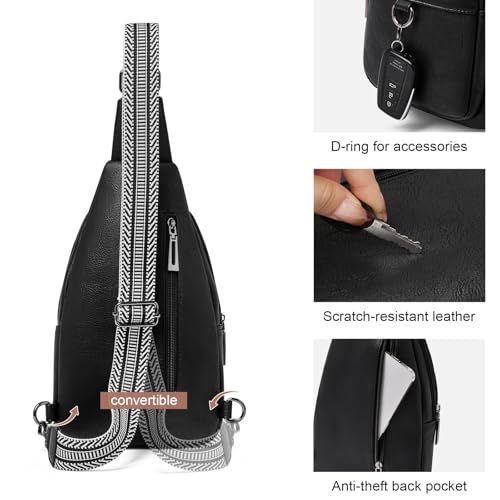 Image of cakang Womens Sling Bag Crossbody Bags for Women Vegan Leather Sling Backpack Daypack Fanny Pack Crossbody Purse Travel