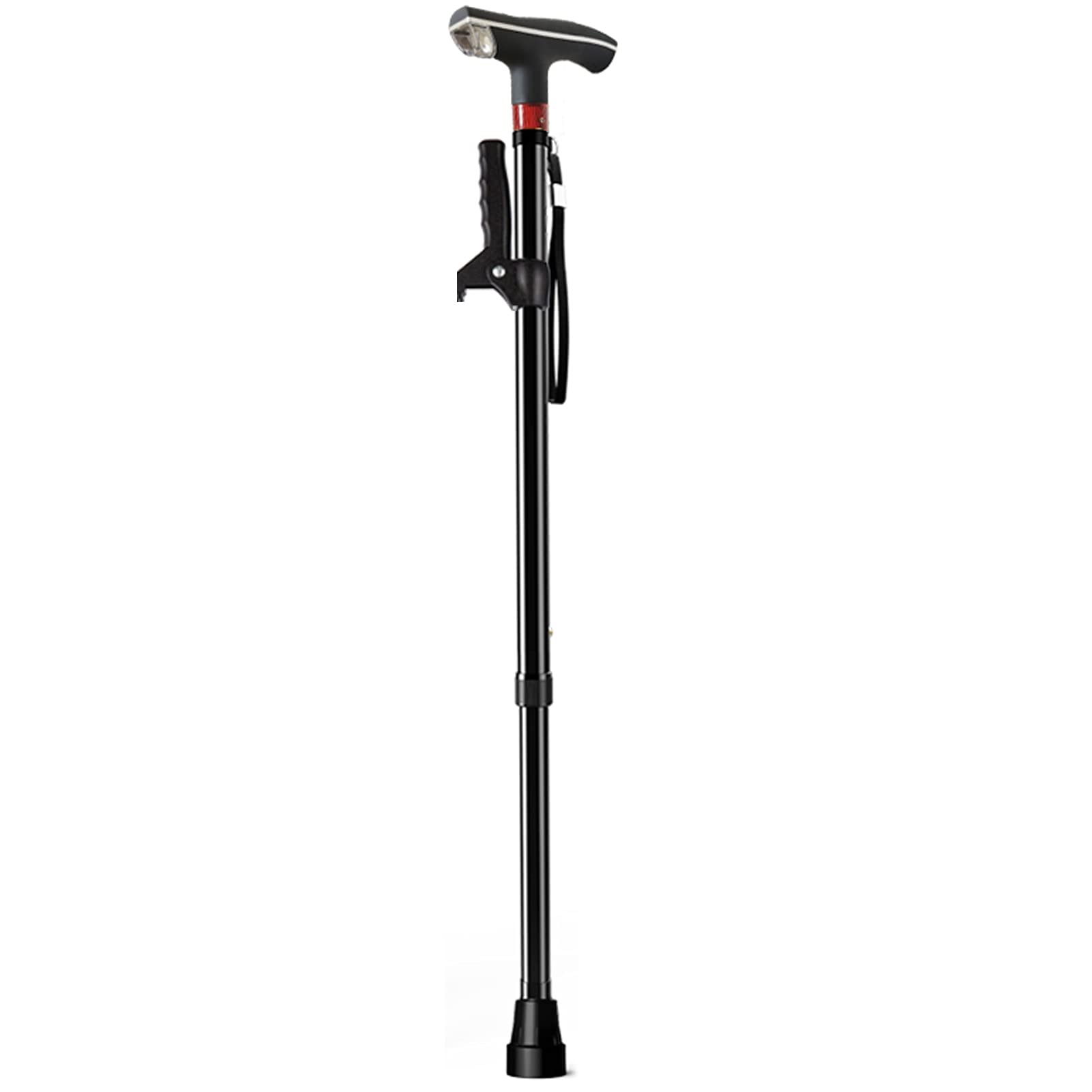 Bastón de Paseo Bastones para Mayores Bastón Ligero con DIRIGIÓ Luz para Hombres y Mujeres, caña de Aluminio Ajustable de Altura, con Bastones de Base Antideslizante, para Hombres y Mujeres.