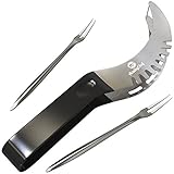 Acuity Chef Watermelon Slicer Knife, Tongs, Cutter and Server w/ 2 Forks. Premium Handle. Stainless Steel Fruit Corer & Peeler