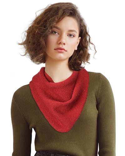 Molans Women Winter Knit Neck Scarf - Warm Crochet Triangle Scarf for Women Girls