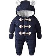 Verve Jelly Infant Baby Girls Boys Snowsuit Thermal Winter Coat Thick Zipper Windproof Hooded Foo...