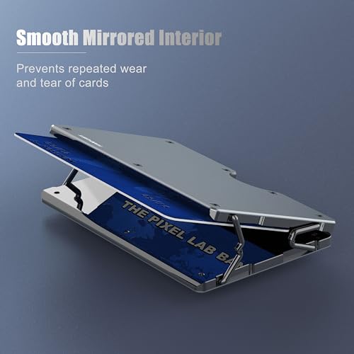 Wallet for Men, Minimalist Metal Wallets with Removable Money Clip, Slim Front Pocket Credit Card Holder, Aluminum RFID Blocking Card Case, Mens Travel Business Team Festival Gifts, Matte Gray3