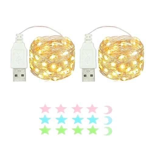 2 Stück LED Lichterkette, 30LED 3M / 10Ft USB lichterkette...