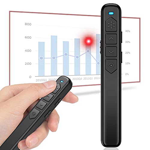 DinoFire Wireless Presenter, Hyperlink Volume Control Presentation Clicker RF 2.4GHz, Red Lser PowerPoint Clicker Remote Control