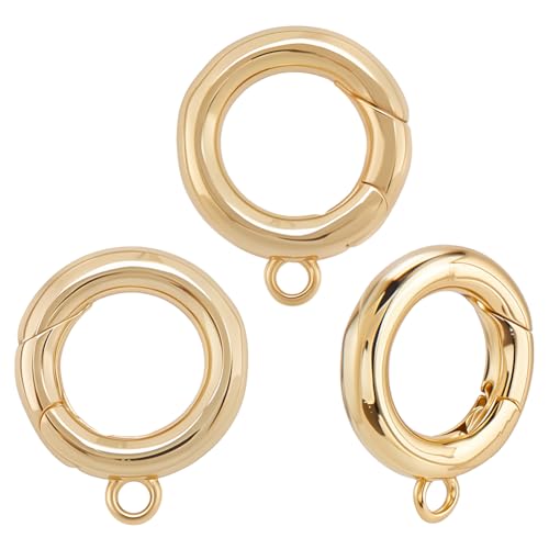 Fermoirs ronds 16mm en métal plaqué or 18k SUNNYCLUE pour bijoux