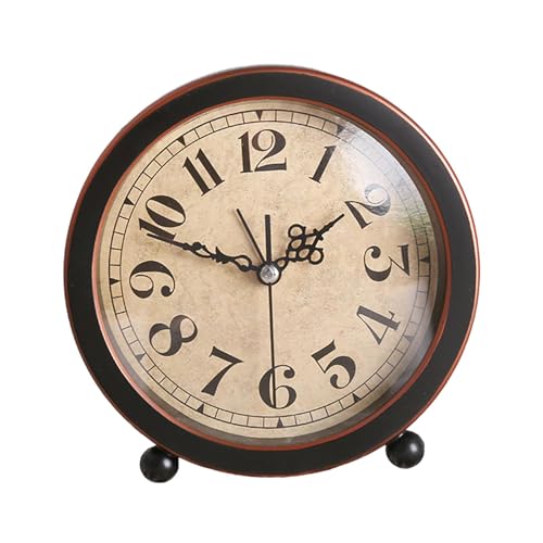 ヴィンテージ レトロタイプ アナログ 目覚まし時計 ノンカチカチ ダイニングルーム用 小型時計