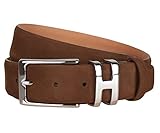 Gürtelbreite 35 mm. Handmacher Ledergürtel für Damen in Braun, Wildleder, Länge 70 cm