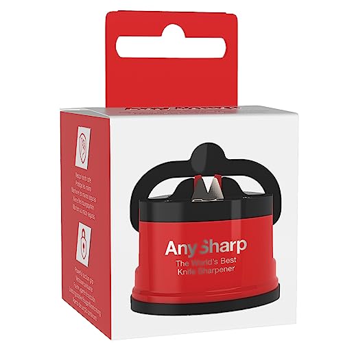 AnySharp Editions - World's Best Knife Sharpener - Para facas e lâminas serrilhadas - Vermelho