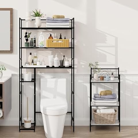 MallBoo Bathroom Organizer Shelf, Metal Bathroom Shelves for Restroom, Laundry, Balcony (Black) Cover