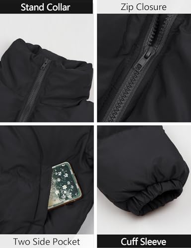 Arssm Women's Cozy Black Cropped Puffer Jacket - Stylish & Warm for Winter Adventures - Image 6