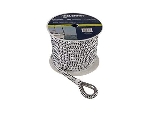 Talamex Ankerleine / 20m / Ø 12 mm / Blei / Boot / Grau / Nylon / Karabiner