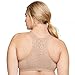 Glamorise Full Figure Plus Size Front-Closure Cotton T-Back Comfort Bra Wirefree #1908 Café