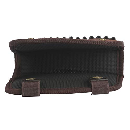 Tourbon Cheek Rest Pad With .22 Rifle Shell Holder Tactical Gun Stock Cover 14 Round Ammo Carrier Pouch Hunting Shooting Accessories (Pu Leather - Brown Right Hand) #TOP2