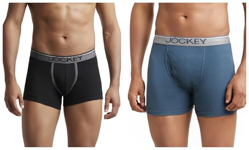 Image of Jockey 8009 Men's Super Combed Cotton Rib Solid Boxer Brief with Ultrasoft Waistband (Pack of 2)