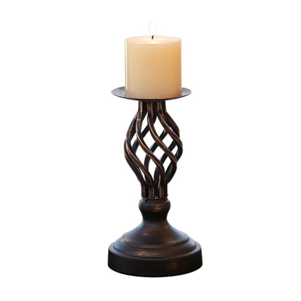 Candle Holder Vintage Candlestick Ornaments Candlelight Dinner Table Candle Holder For Wedding, Church, Halloween(L)