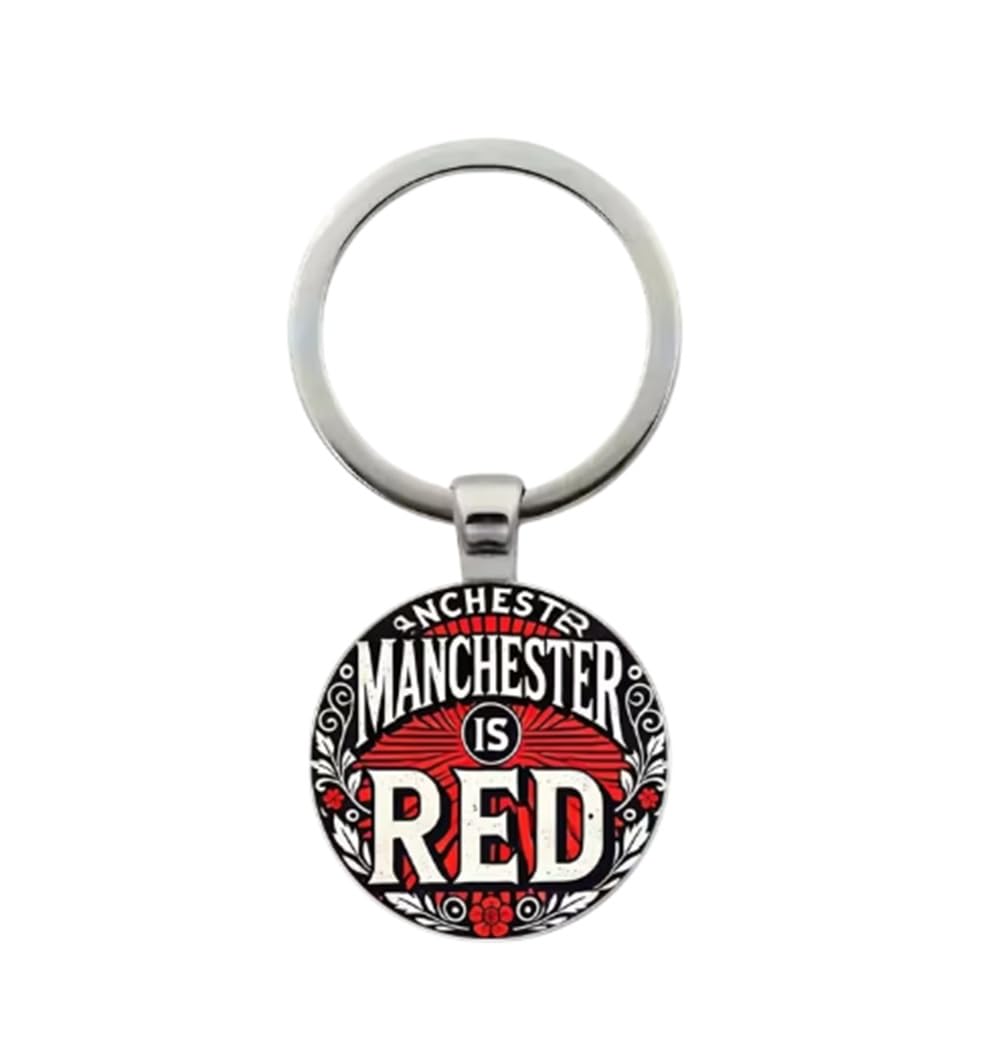 Cmj Unisex Red Cmj™ Manchester Is Keyring Glass Dome City Of Manchester Football Keychain