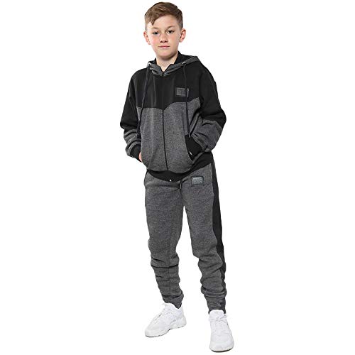 A2Z 4 Kids Enfants Filles Garçons Plain Charbon Survêtement Designer - T.S 602 Charcoal_11-12