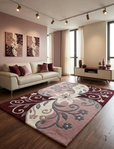 Image of Hand Tufted Premium Wool Floral Vine Design Carpet, Traditional Botanical Pattern Carpet for Living Room, Bedroom, Office & Home Decor Size 12x18 Feet